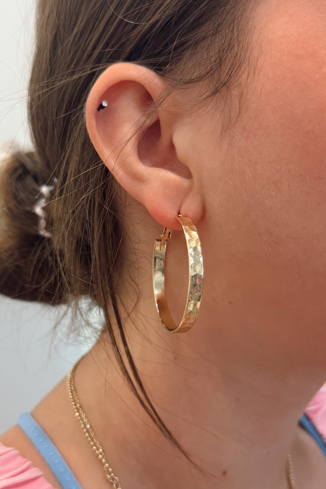 Gleam Hammered Hoops