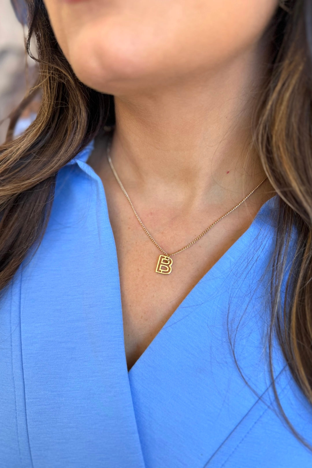 Initial Cutout 3D Necklace