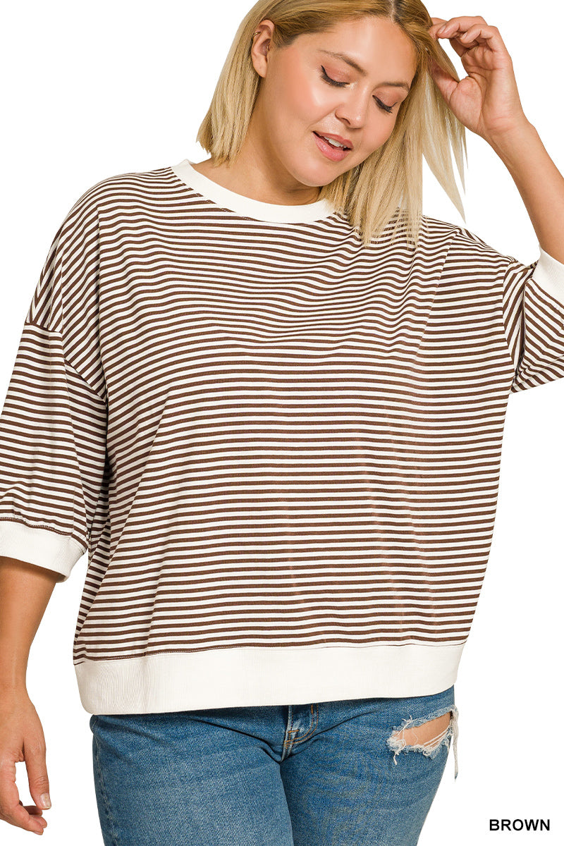 The Casual Stripe Top - Curvy