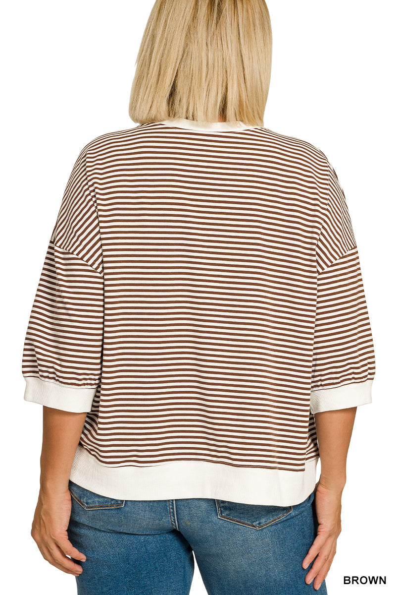 The Casual Stripe Top - Curvy