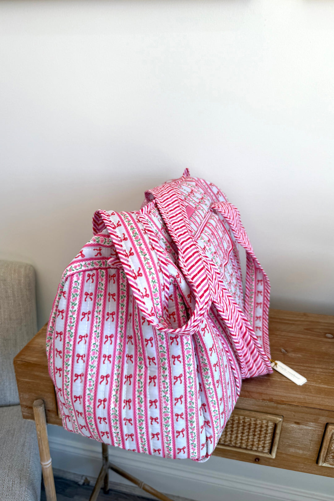 Bow & Blossom Quilted Duffle Bag