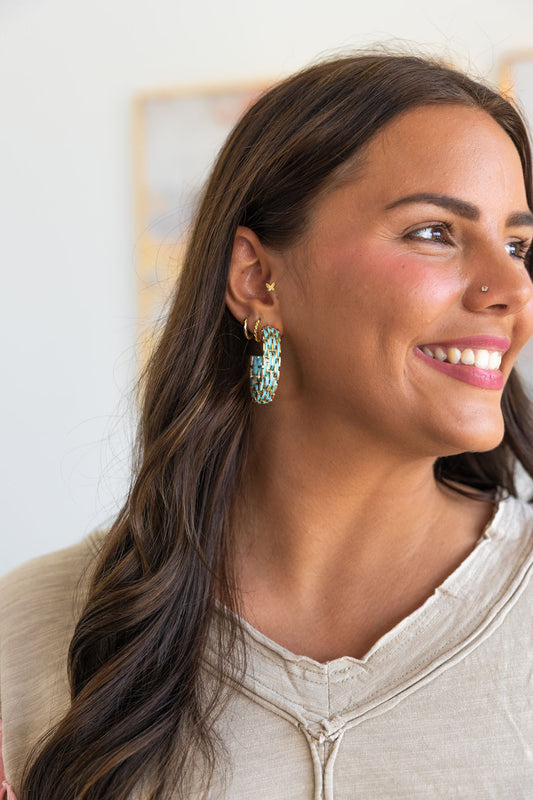 Raffia Treasure Hoops  **Final Sale**