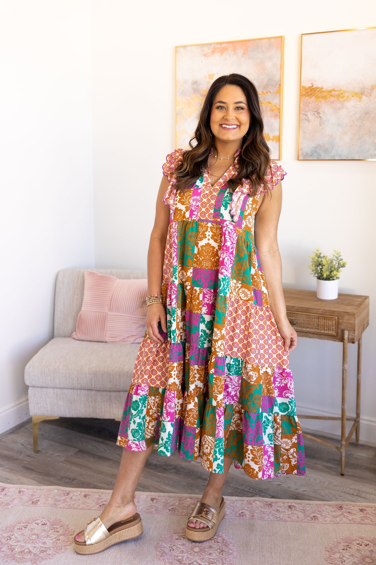 Boho Bloom Midi Dress