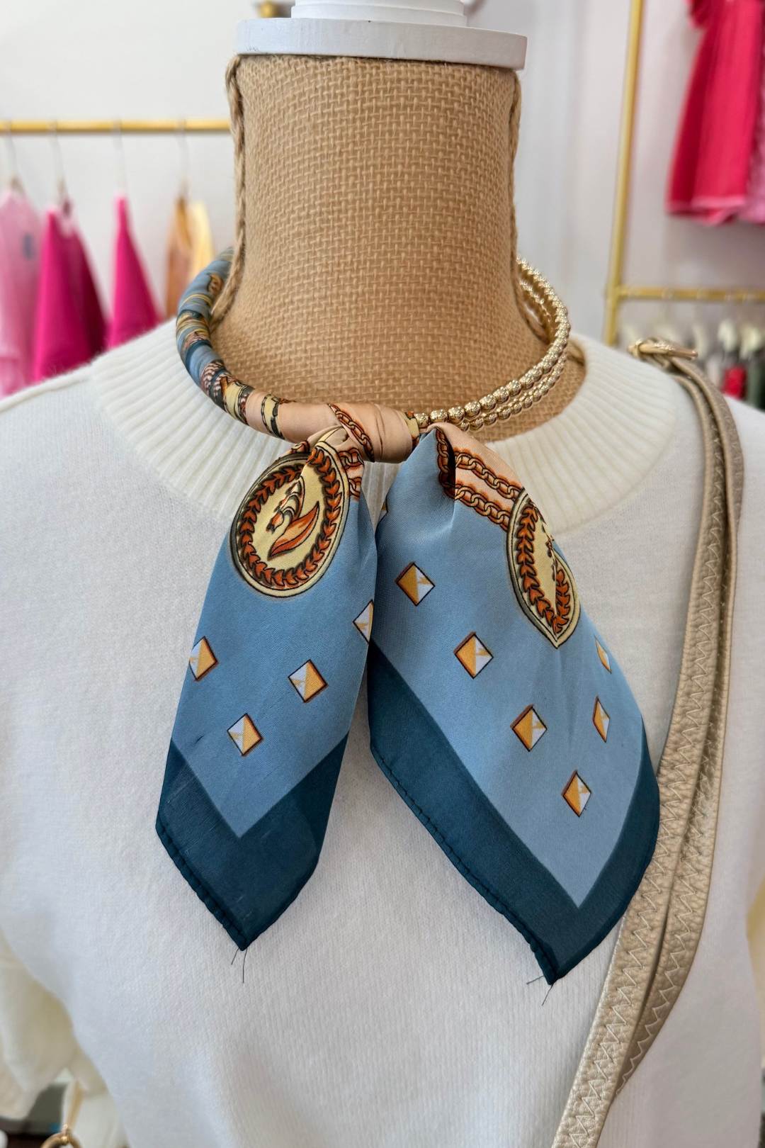 Scarf Wrapped Collar Necklace