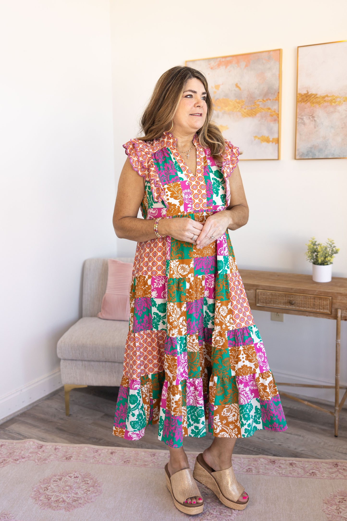 Boho Bloom Midi Dress