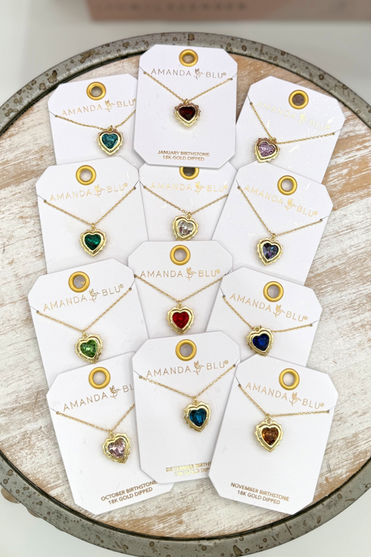 Heart Birthstone Necklace