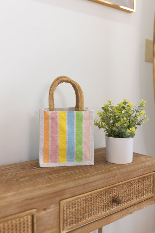 Candy Striped Petite Gift Tote Bag