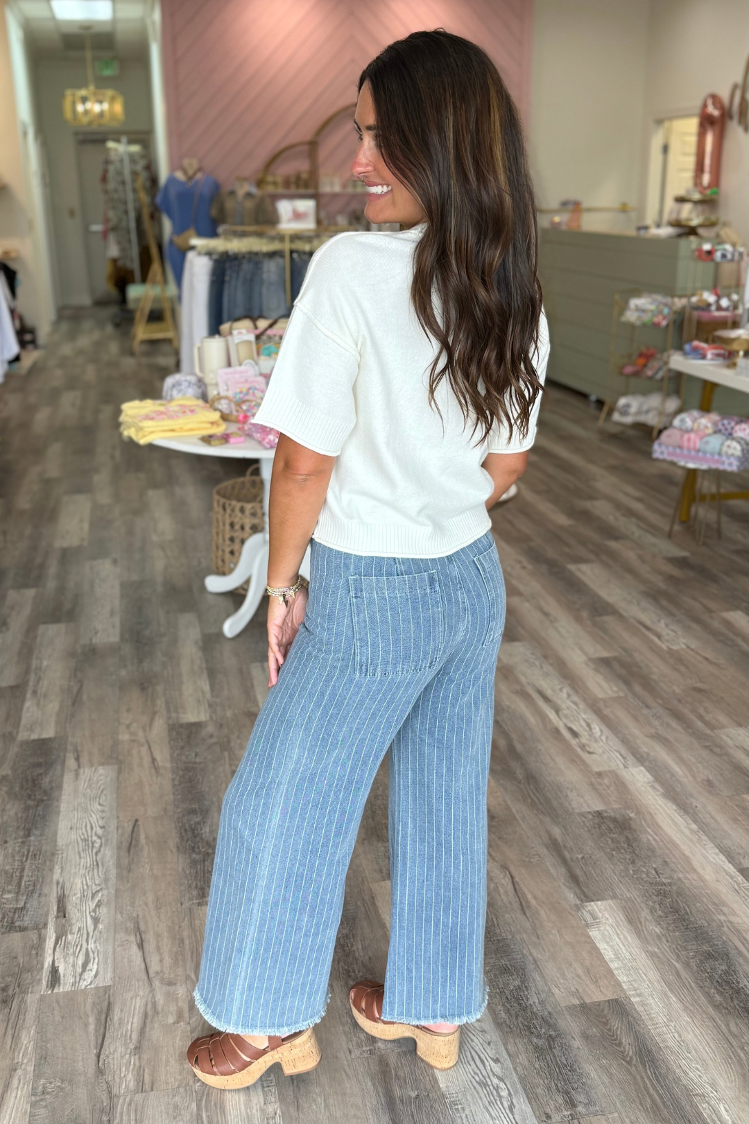 Coastline Stripe Denim Pants