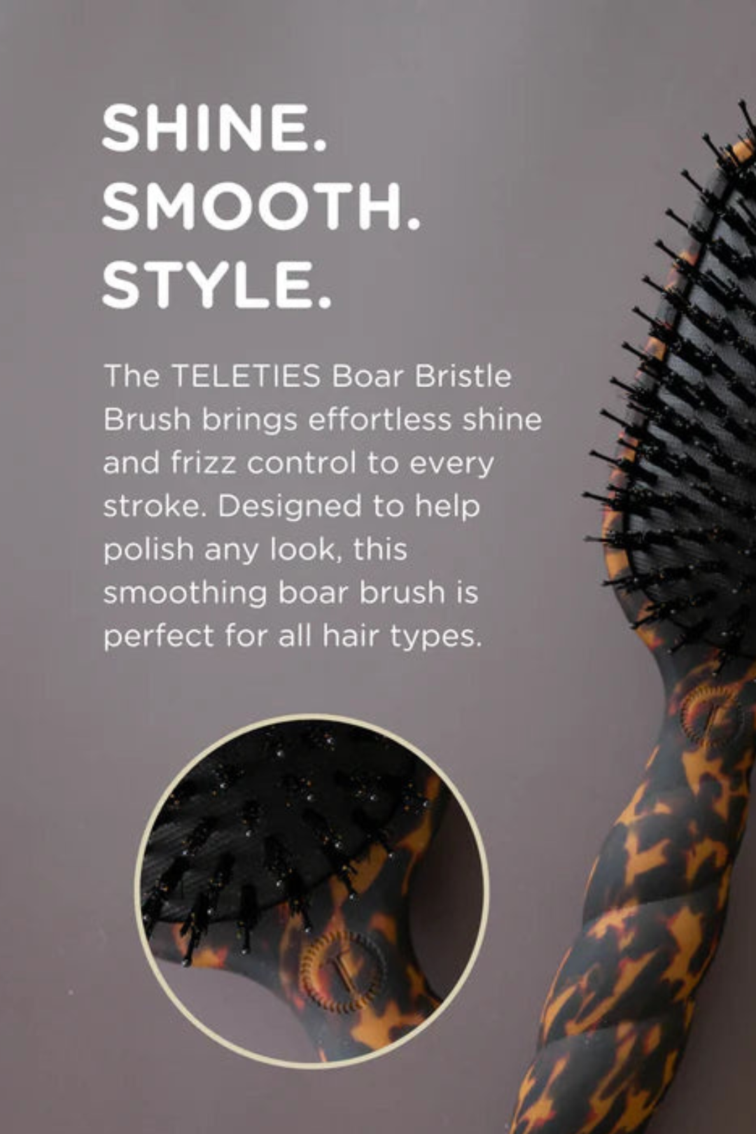 Teleties Boar Bristle Hair Brush