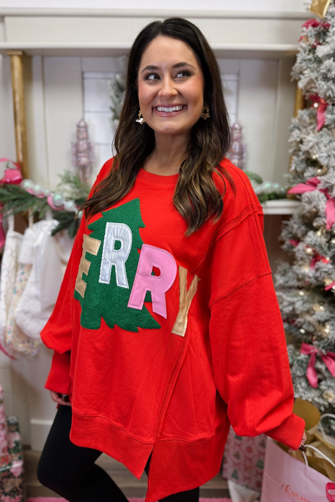 Metallic Merry Patchwork Pullover