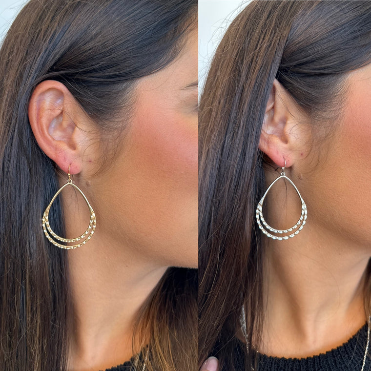 Teardrop Hammered Drop Earrings **Daily Deal** Final Sale**