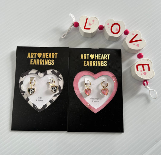 Art Heart Earrings- FINAL SALE