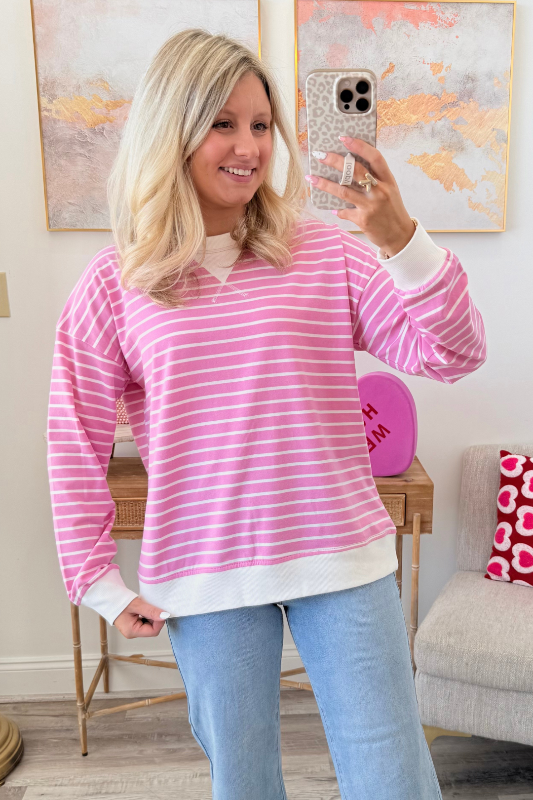 Cotton Candy Striped Pullover  **Final Sale**