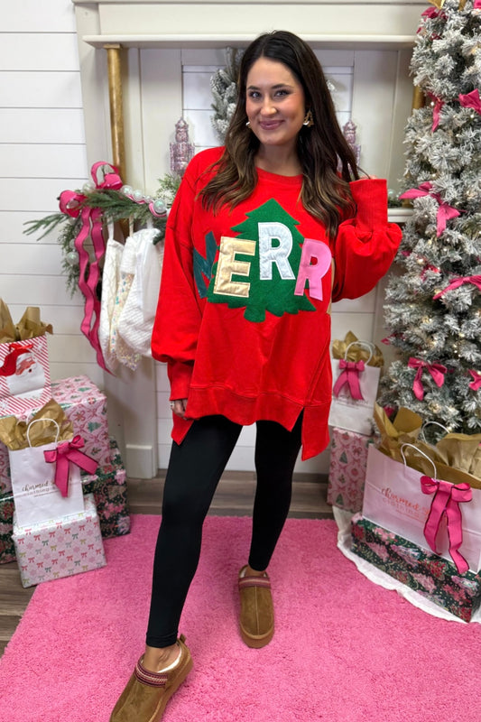 Metallic Merry Patchwork Pullover