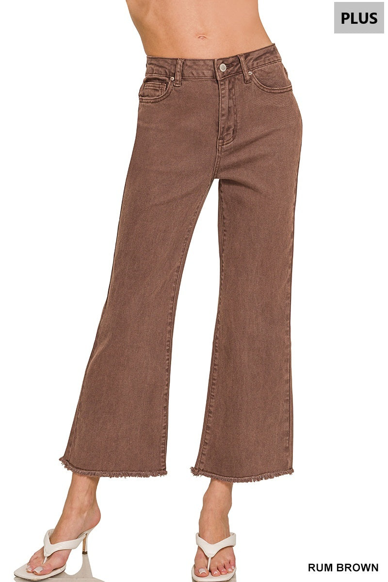Washed Frayed Pants - Curvy