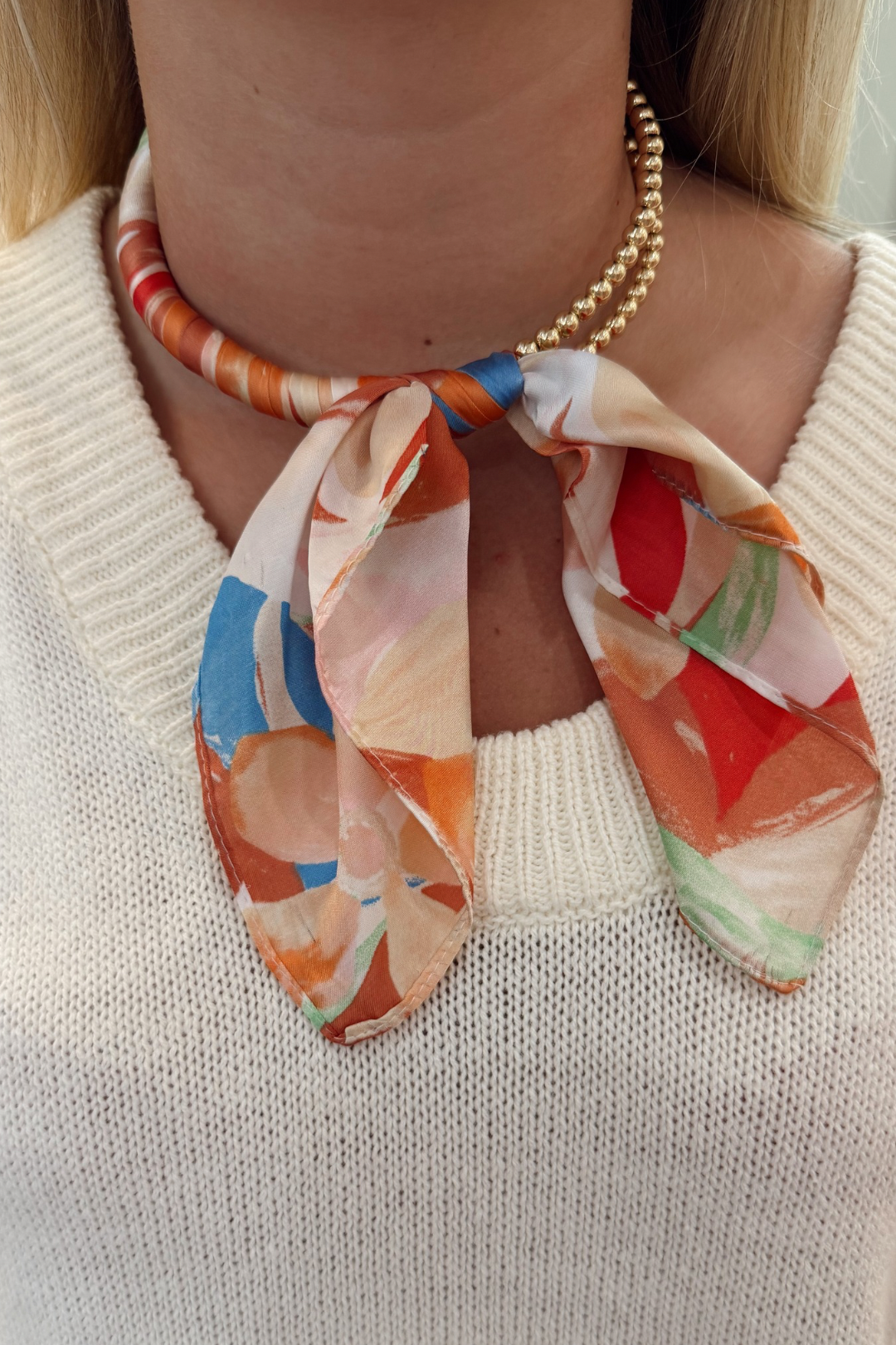Scarf Wrapped Collar Necklace