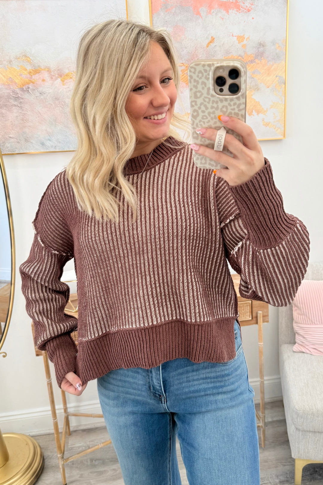 Chocolate Latte Lines Sweater