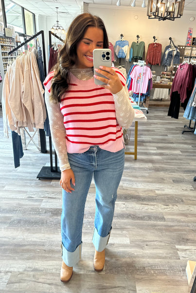 Striped Sweetheart Top