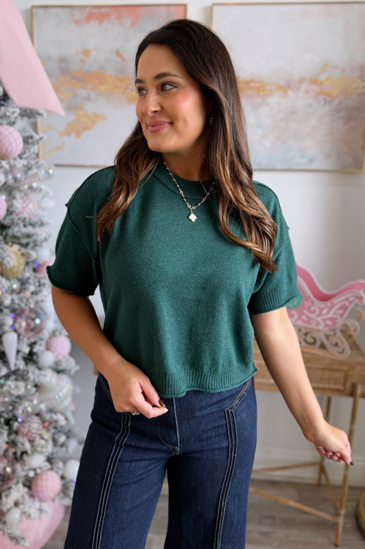 Evergreen Ease Sweater Top