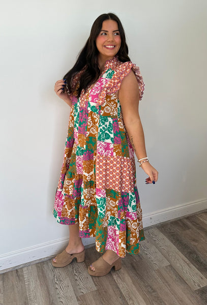 Boho Bloom Midi Dress