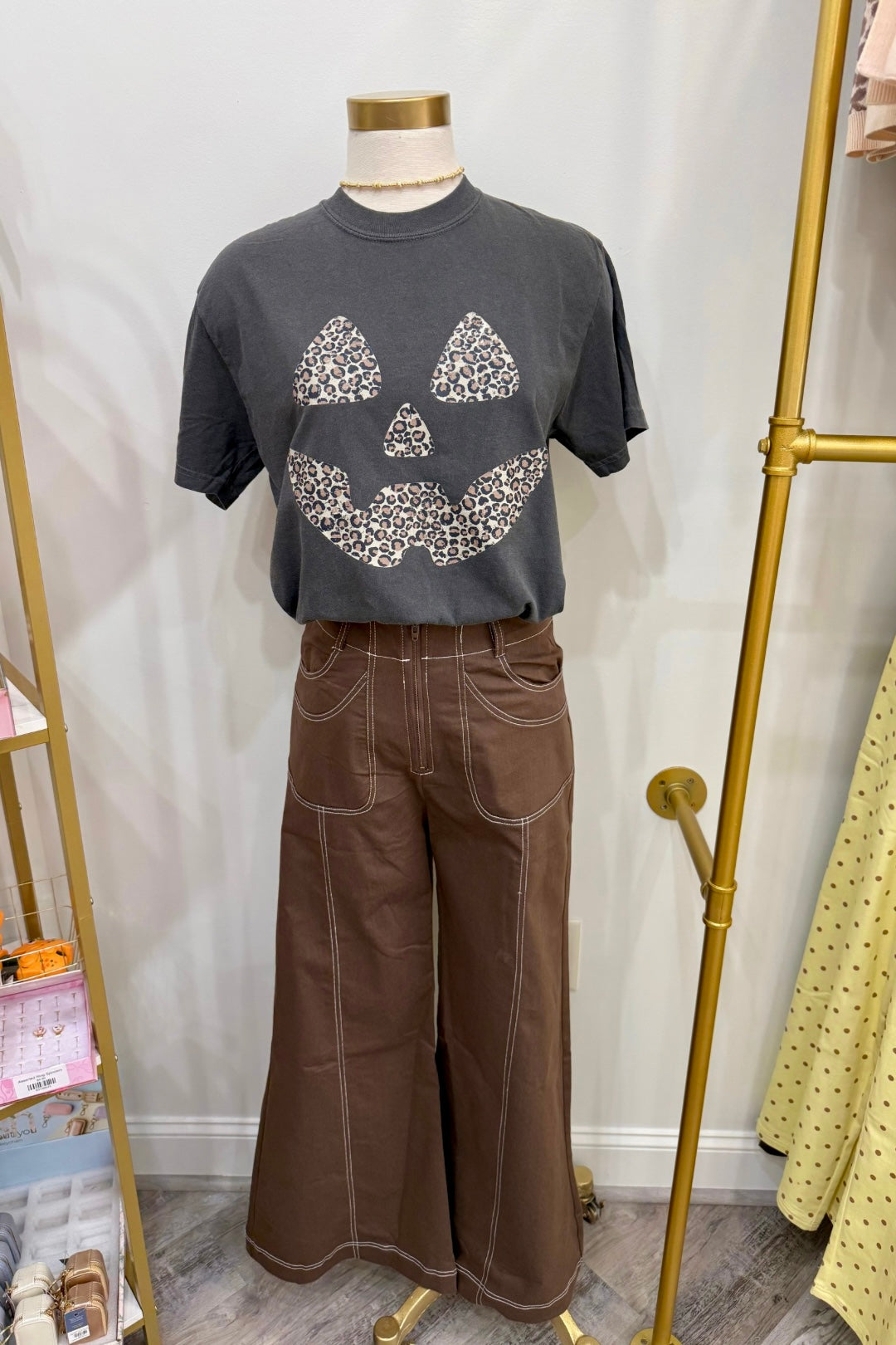 Leopard Jack-O'-Lantern Comfort Colors Tee