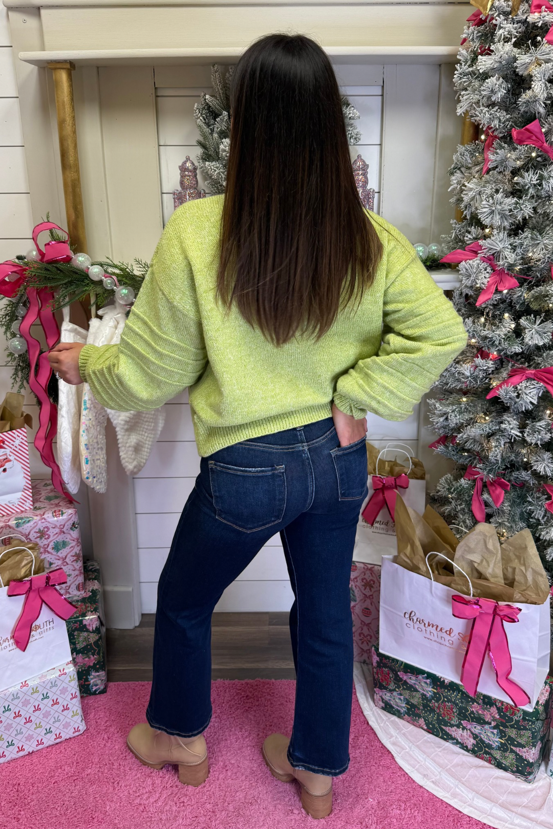 Deep Blue Crop Tummy Control Jeans