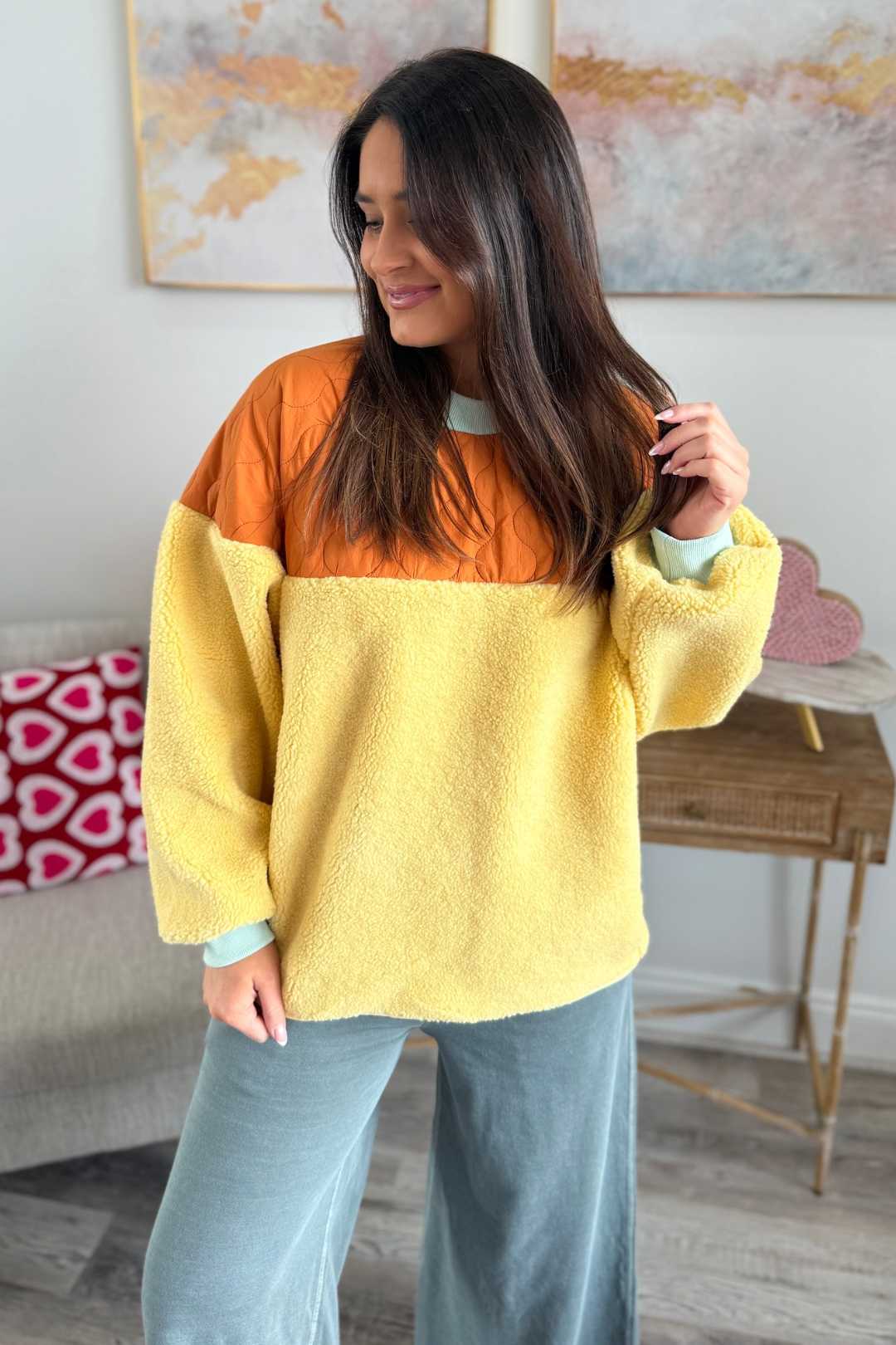 Quilted Teddy Fleece Pullover  **Final Sale**