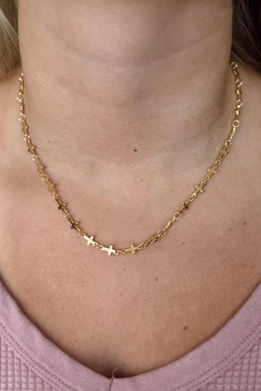 Gold Cross Chain Necklace