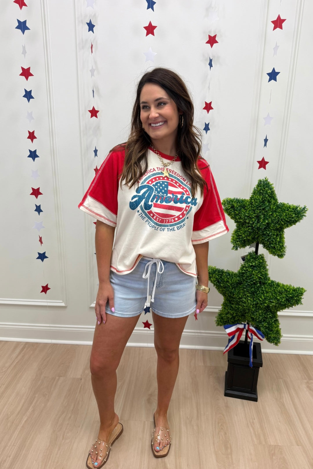 America Raglan Sleeve Top