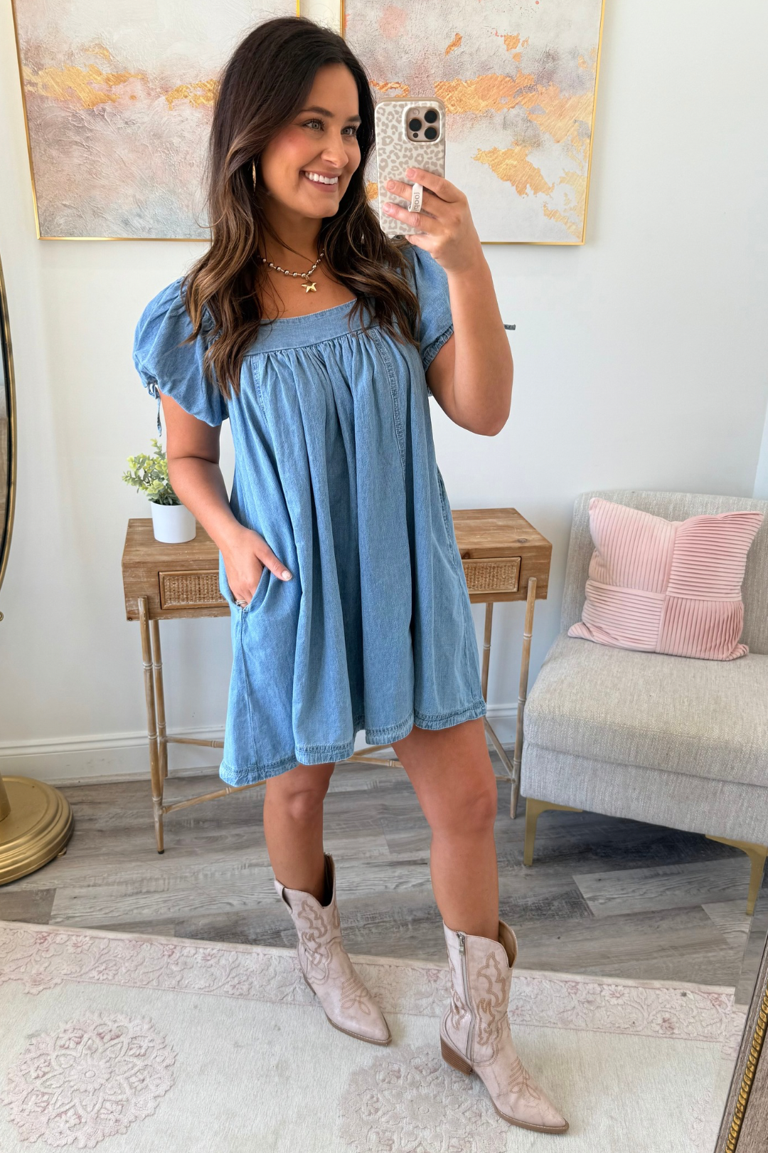 Frills & Flounce Denim Dress