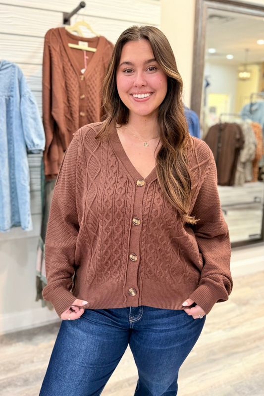 Chocolate Twist Cardigan Sweater