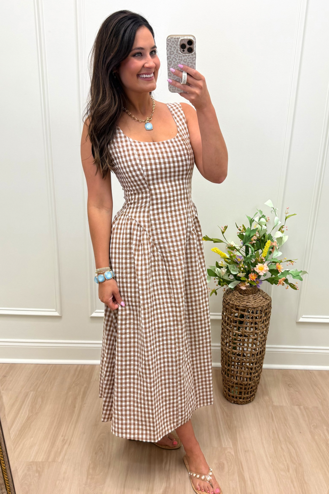 Sutton Check Midi Dress
