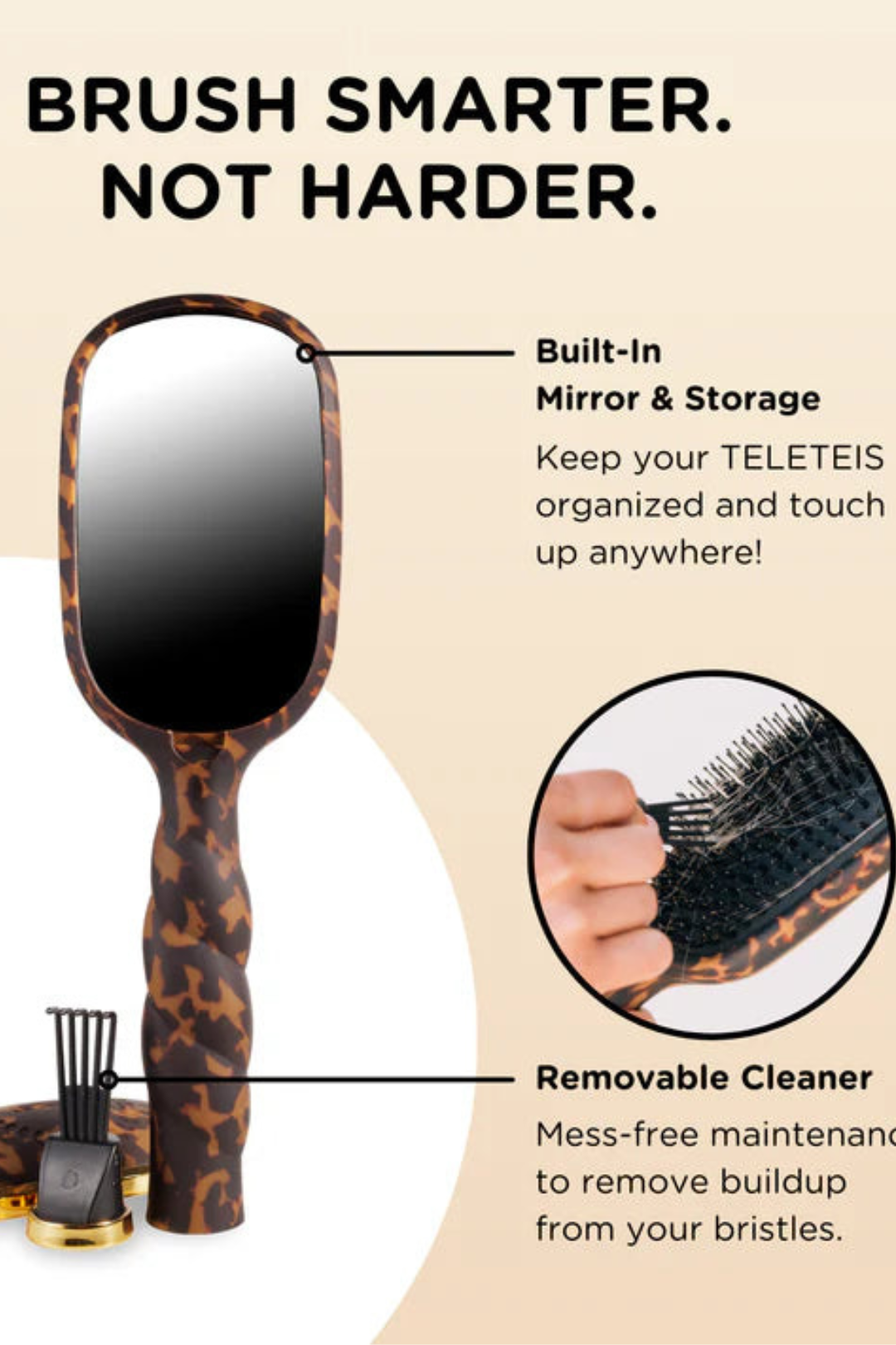 Teleties Boar Bristle Hair Brush