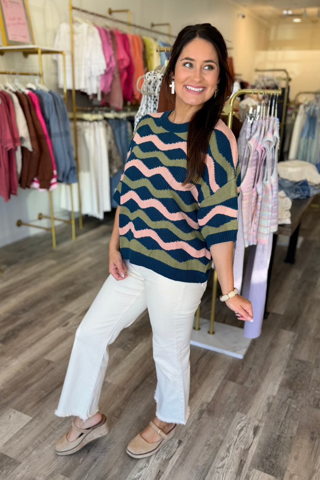 Color Wave Sweater Top