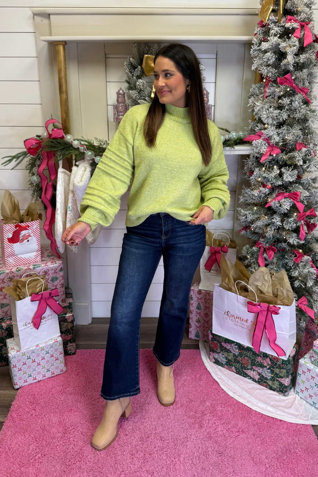 Deep Blue Crop Tummy Control Jeans