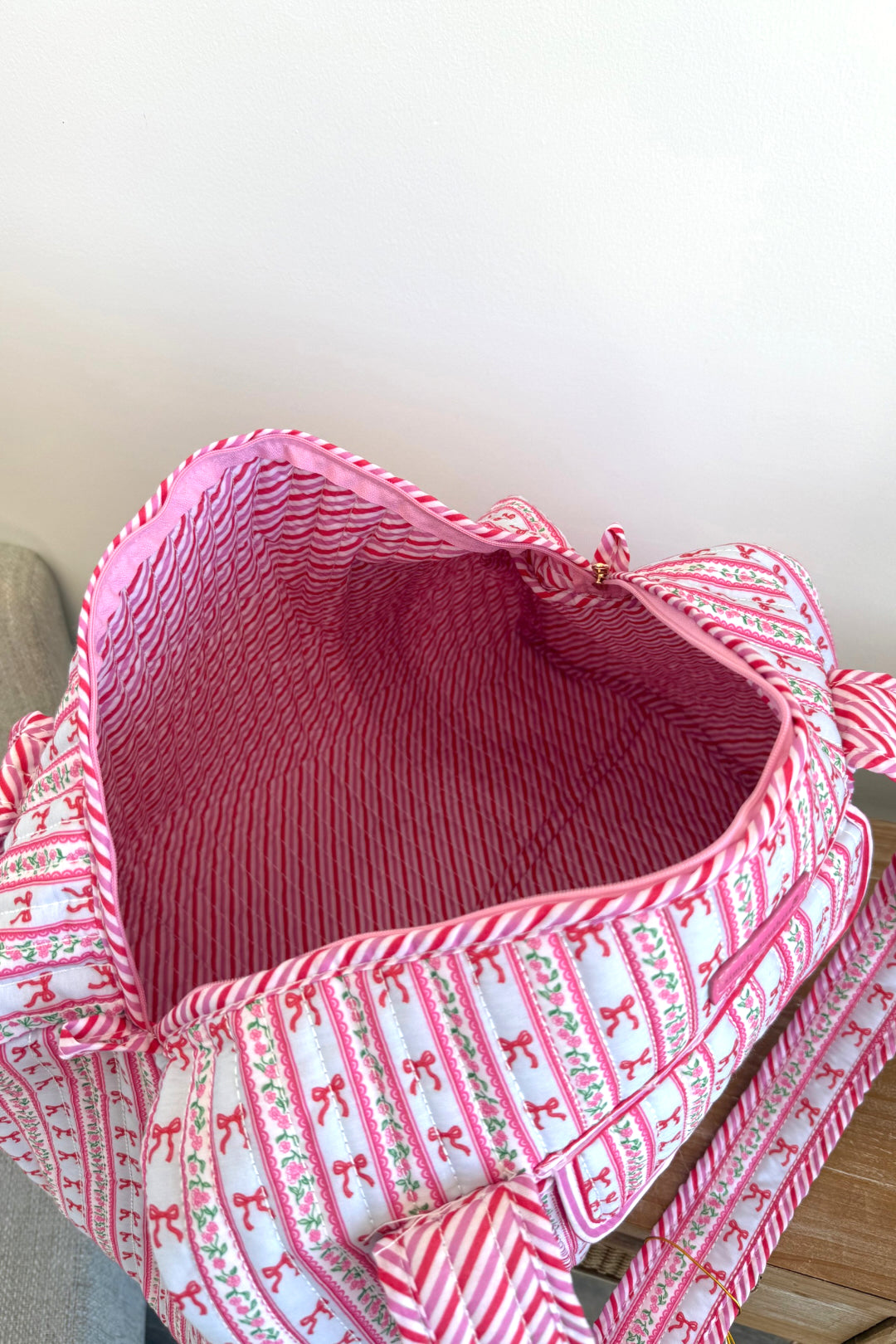 Bow & Blossom Quilted Duffle Bag