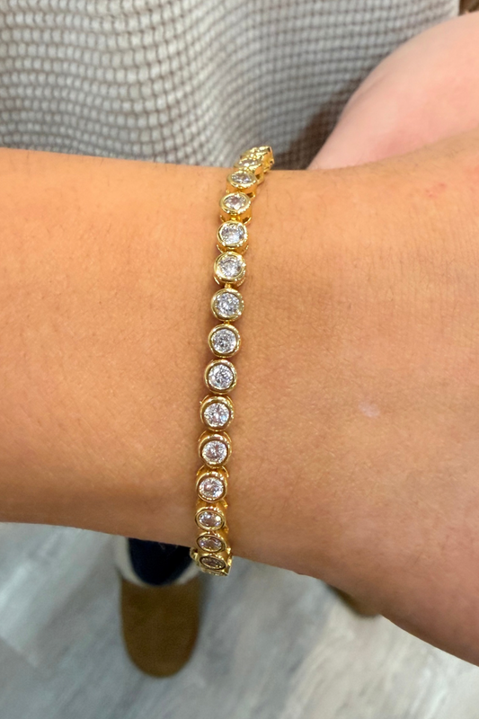 Gold CZ Tennis Bracelet