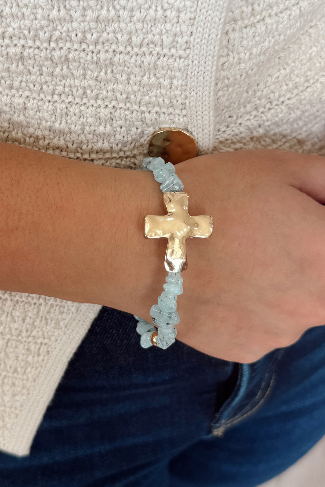 Blessed & Beaded Cross Bracelet