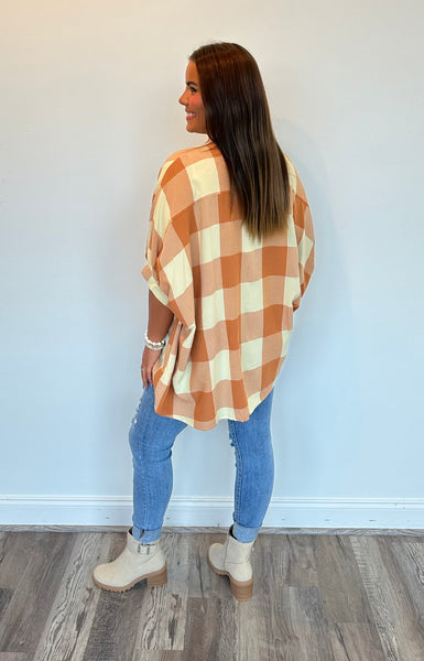 Fall Feels Checkered Top **Final Sale**