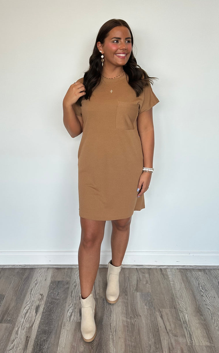 Slinky Ribbed T-Shirt Dress