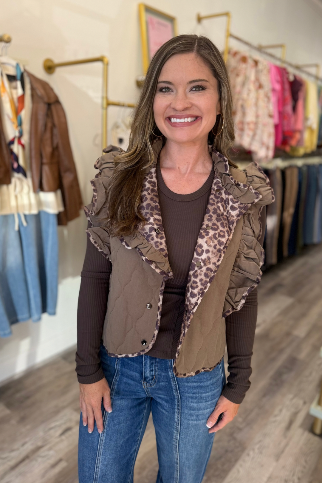 Ruffle Charm Quilted Vest