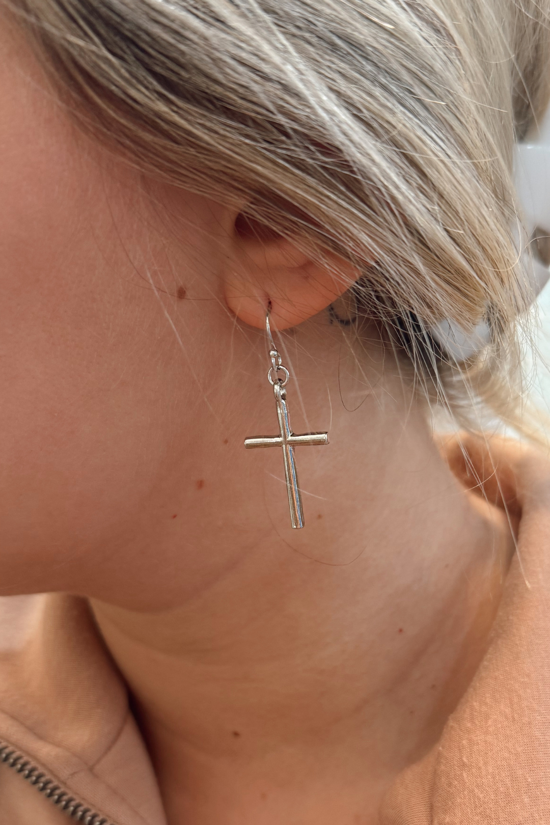 Classic Cross Drop Earrings