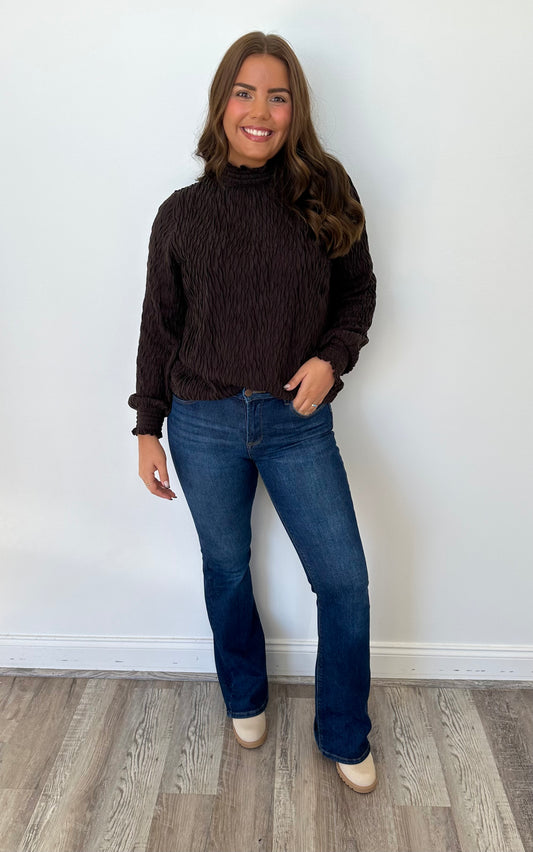 Maisie Mid Rise Dark Flare