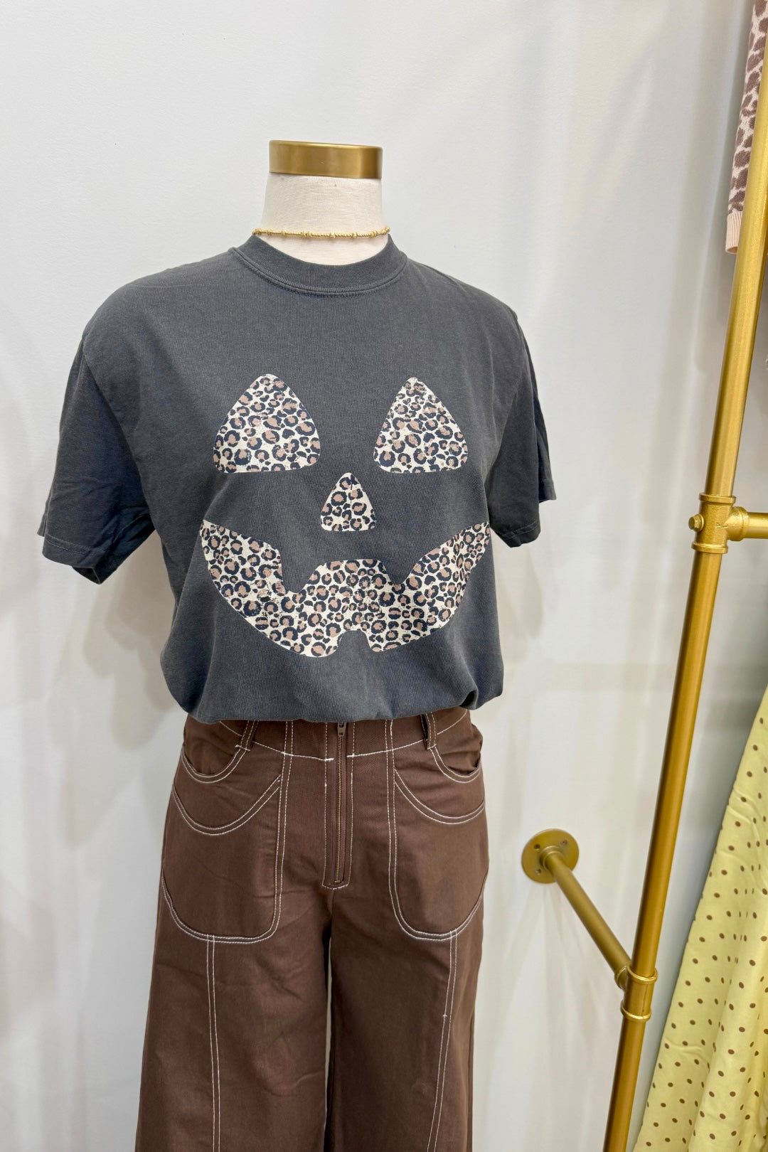 Leopard Jack-O'-Lantern Comfort Colors Tee