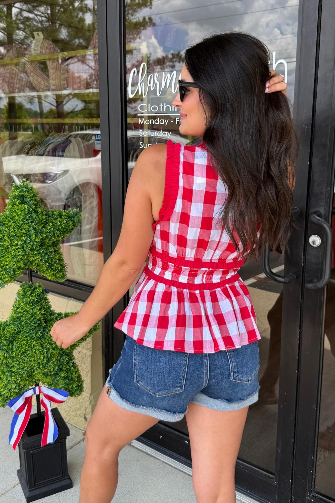 Red Hot Gingham Top