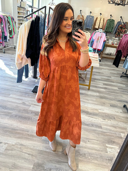 Tuscan Sunsets Midi Dress