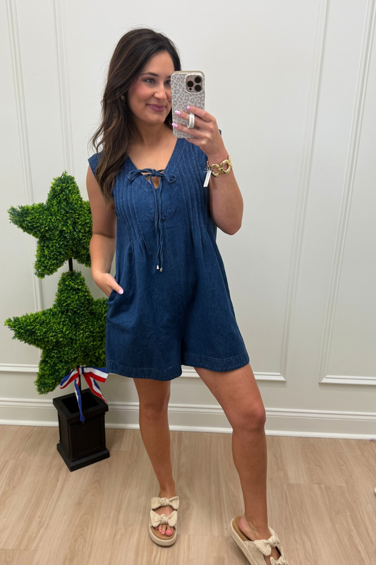 Crowd Favorite Denim Romper