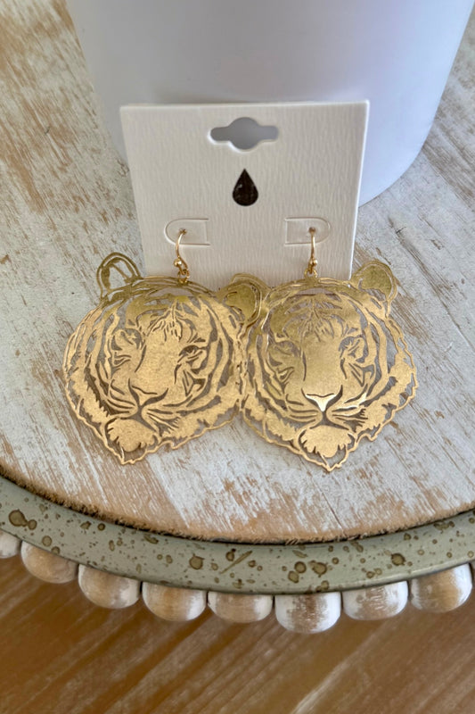 Golden Tiger Earrings