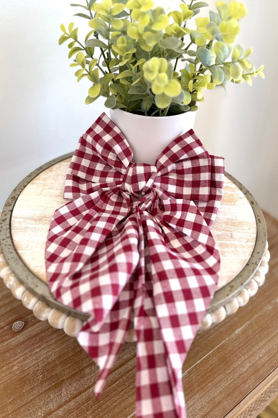 Checkered Plaid Game Day Hair Bow