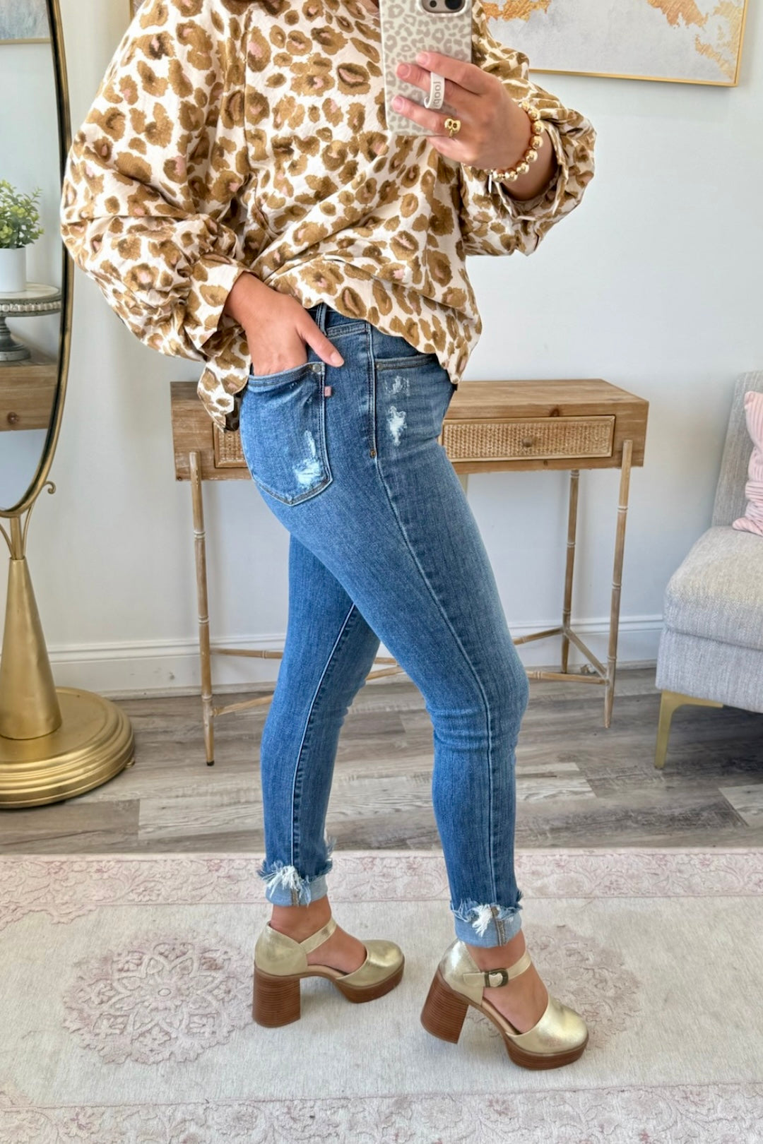 Judy Blue Shredded Edge Skinny Jeans